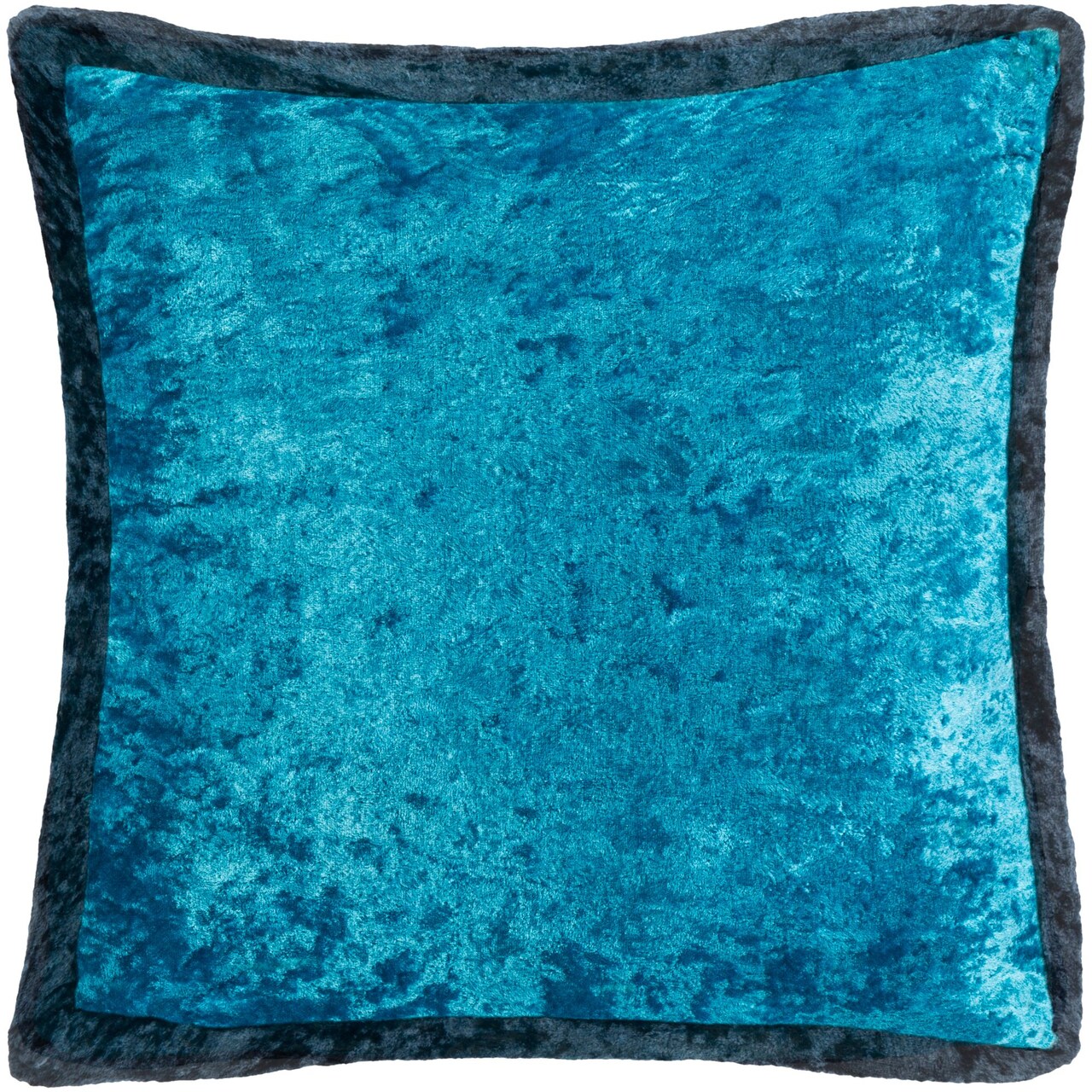 Tiwari Home 20 Blue Crushed Velvet Square Throw Pillow